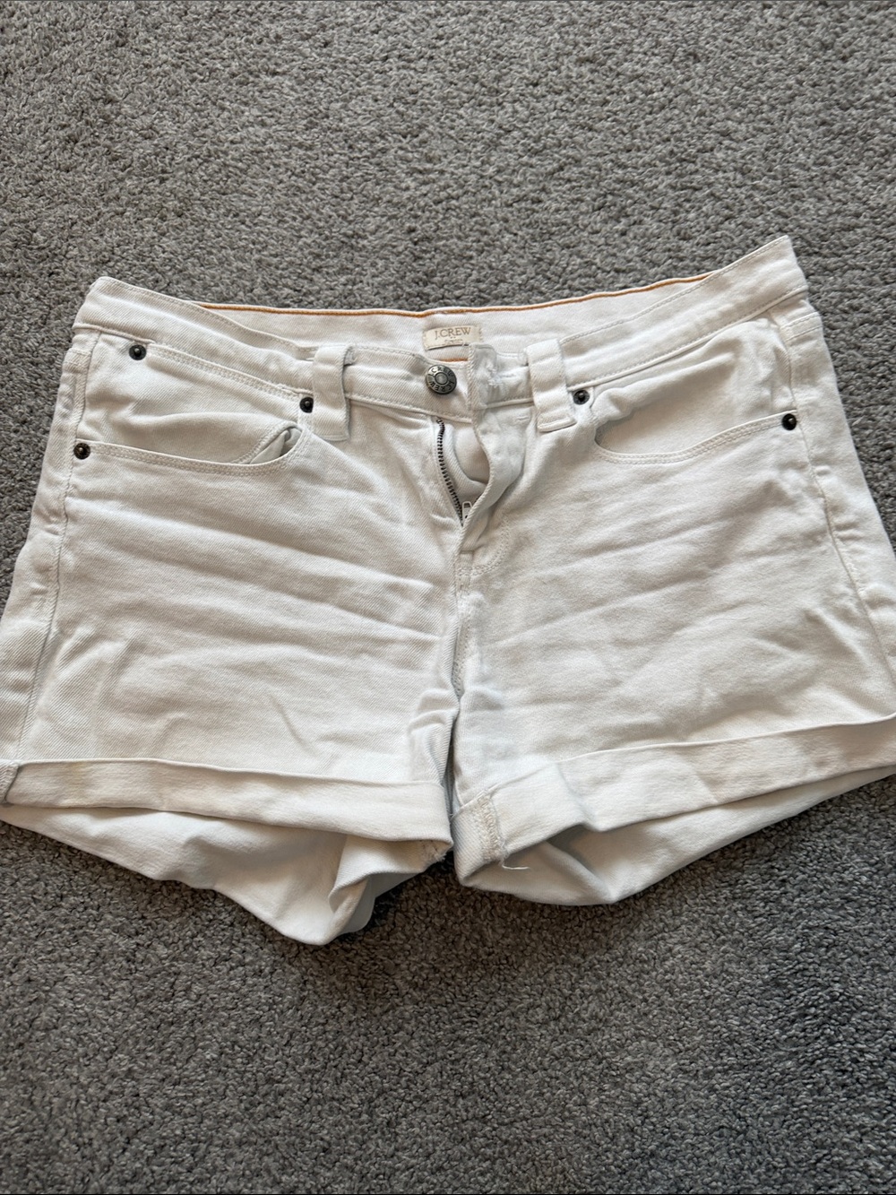 J. Crew White Rolled-Hem Denim Shorts